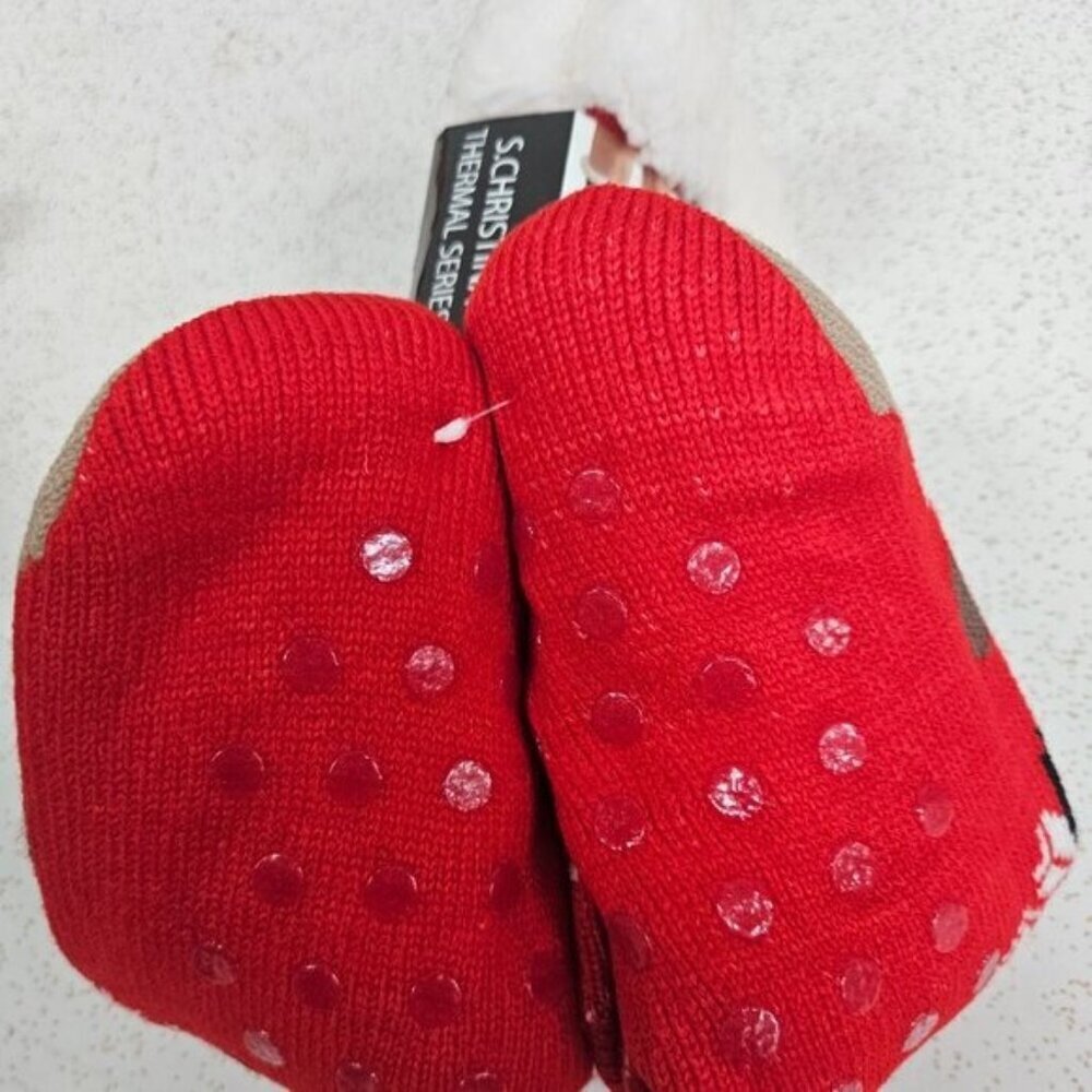 Women Thick Winter Fuzzy Socks Non-Slip Grip, Cozy Christmas Designs 3-Pack 6-11 - Picture 3 of 5